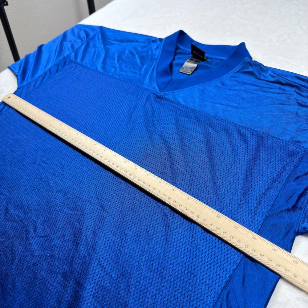 Adidas‎ Football Jersey Mens XL Blue V-Neck Mesh Practice Shirt 7918A Good